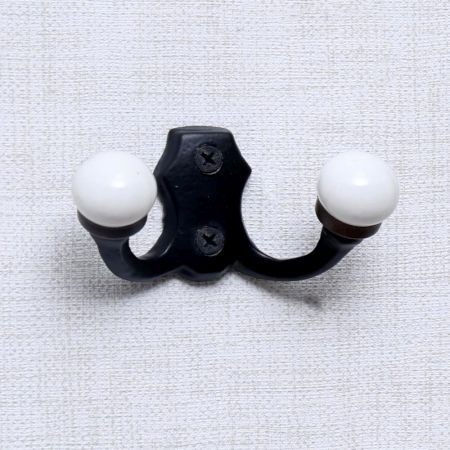 Black Double Loop Ceramic Iron Hooks